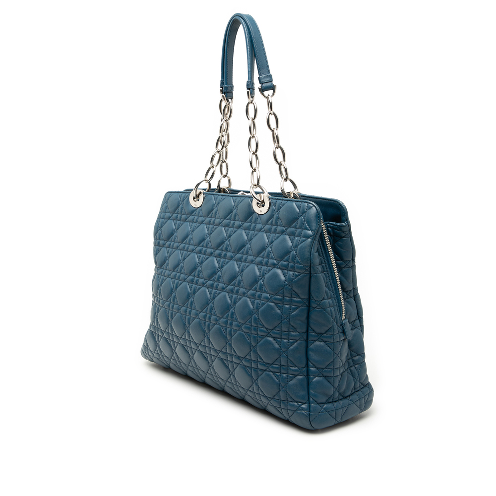 Pre-Loved Dior Large Lambskin Cannage Soft Zipped Lady Dior Shopping Tote - Picture 2 of 7